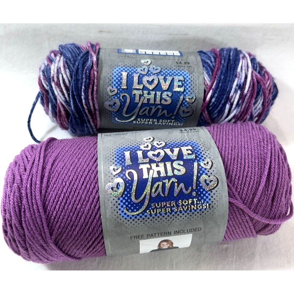 2 Skeins I Love This Yarn Super Soft Super Savings Hot Orchid Winter Flowers